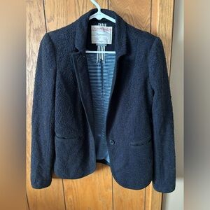 Anthropologie Women's Navy and Blue Jacket. Size 6